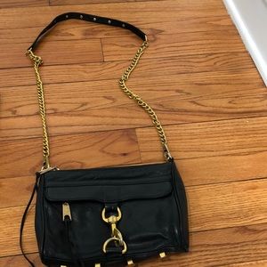 Rebecca Minkoff Black and gold accent used authentic crossbody